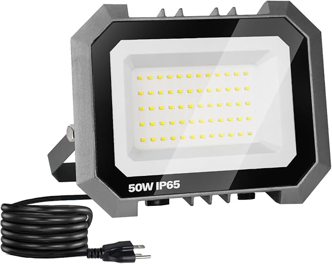 1 Pack LED Flood Lights Outdoor, 50W 5000LM Super Bright Floodlight Outside by LEDDICTIVE