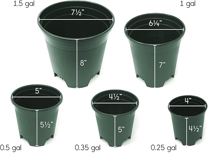1.5 Gallon Green Nursery Pot Plastic Planters - Image 5
