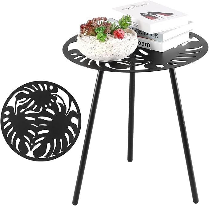 1 Pack Extra-Large Metal Outdoor Side Tables 18 Inches Outside End Table by PartyZealot