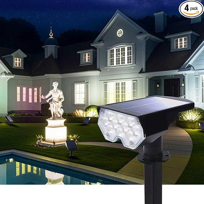 1 Pack Solar Powered Outdoor Spot Lights Outside Waterproof 20 LEDs Landscape by Polighty