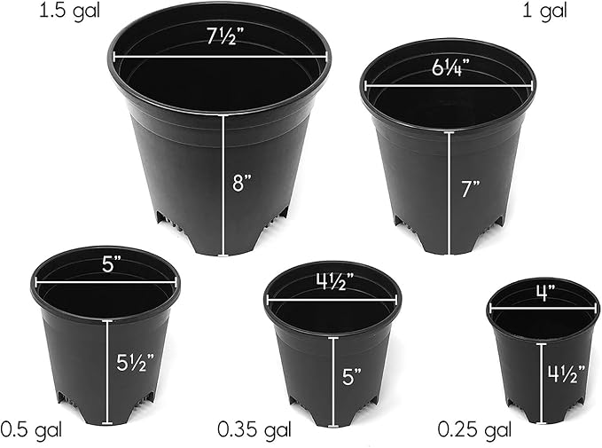 1 Gallon Nursery Pot Plastic Planters - Image 5