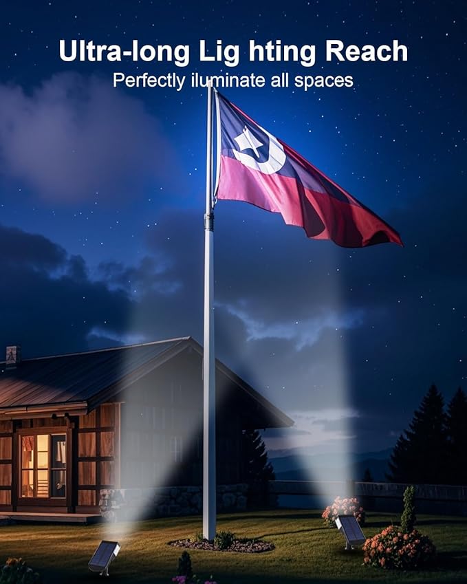 1 Pack Solar Powered Outdoor Spot Lights Outside Waterproof 20 LEDs Landscape - Image 4