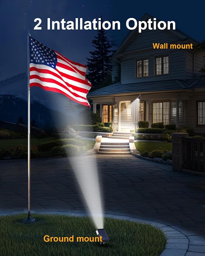 1 Pack Solar Powered Outdoor Spot Lights Outside Waterproof 20 LEDs Landscape - Image 5