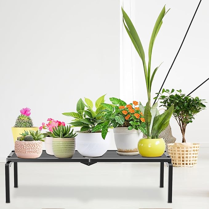 1 Tier Metal Plant Stand Indoor Outdoor, Potted Multiple Flower Pot Holder Rack - Image 5
