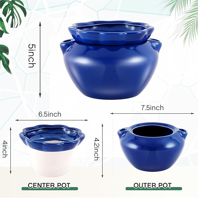 1 Sets African Violet Pots 7.5 Inch Self Watering Pot - Image 3