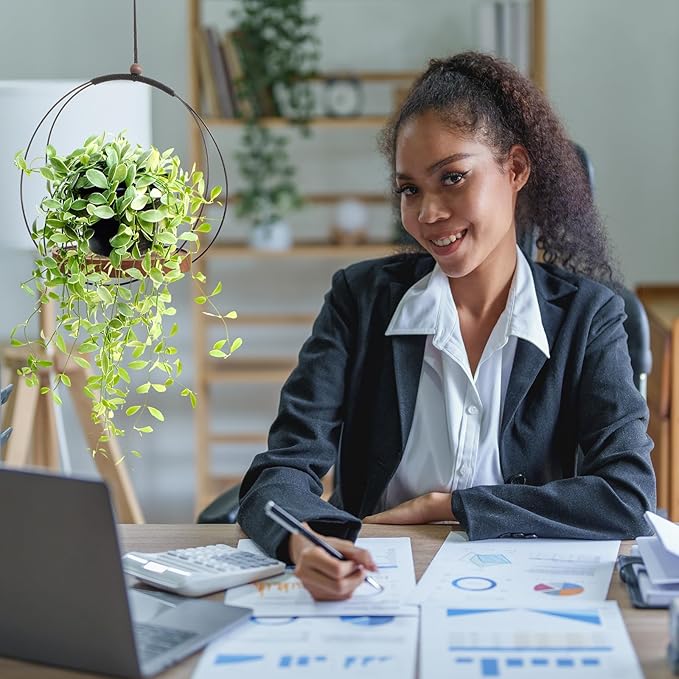 1 Pack Hanging Planters for Indoor Black Plant Hanger - Image 5