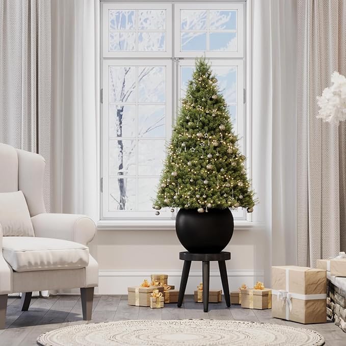 10 H x 14" Dia Round Fiberstone Planter - Image 3