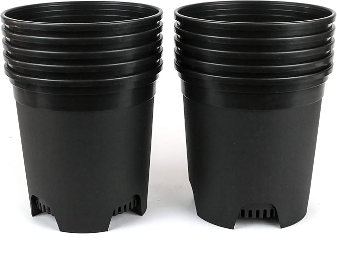 1.5 Gallon Black Nursery Pot Plastic Planters - Image 2