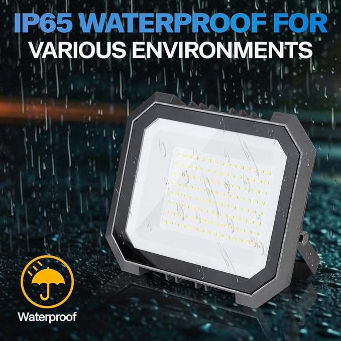1 Pack LED Flood Lights Outdoor, 300W 30000LM Super Bright Floodlight Outside - Image 3