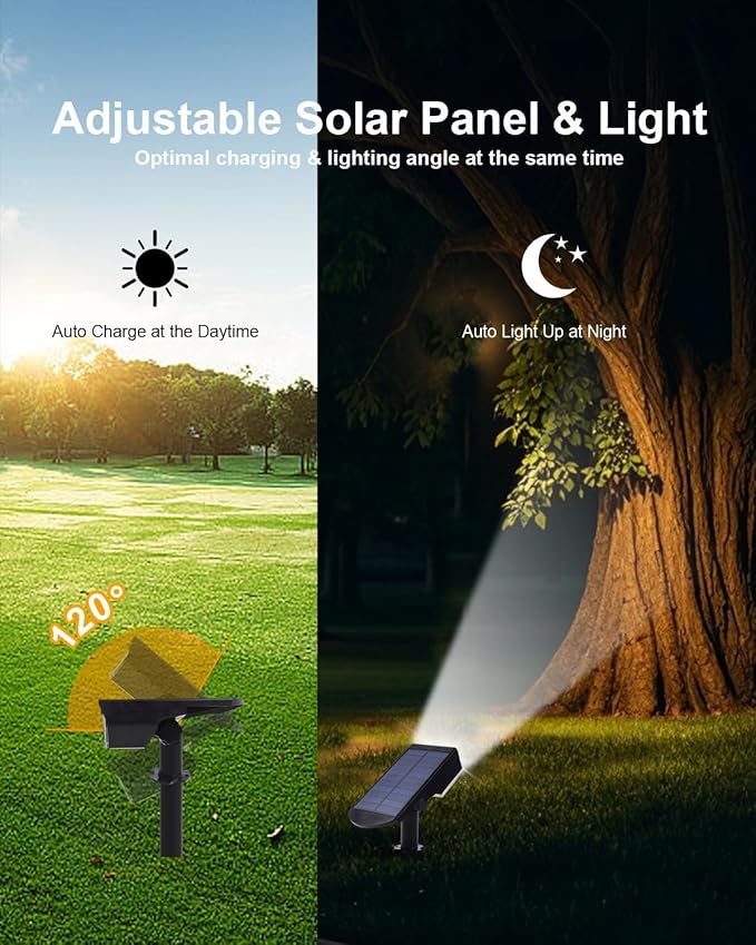 1 Pack Solar Powered Outdoor Spot Lights Outside Waterproof 20 LEDs Landscape - Image 3
