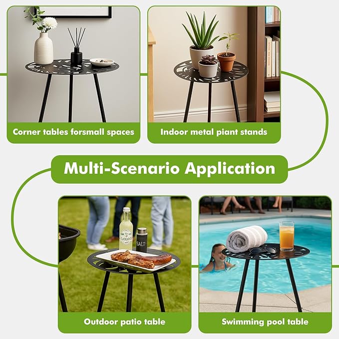 1 Pack Extra-Large Metal Outdoor Side Tables 18 Inches Outside End Table - Image 6