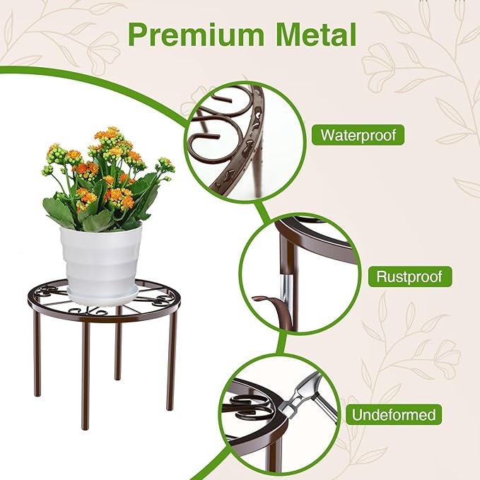 1 PCS Plant Stand, -Heavy Duty Metal Stand Decorates Plants, Anti-Rust Flower - Image 4