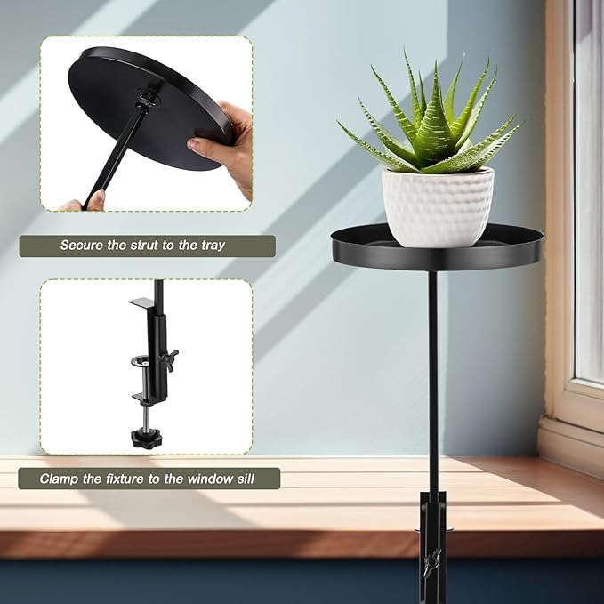 1 Pcs Window Sill Plant Shelf 5.7''D x 12.4''H Adjustable Window Shelf - Image 3