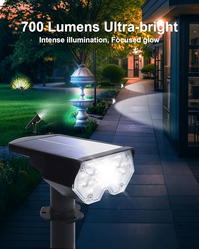 1 Pack Solar Powered Outdoor Spot Lights Outside Waterproof 20 LEDs Landscape - Image 2