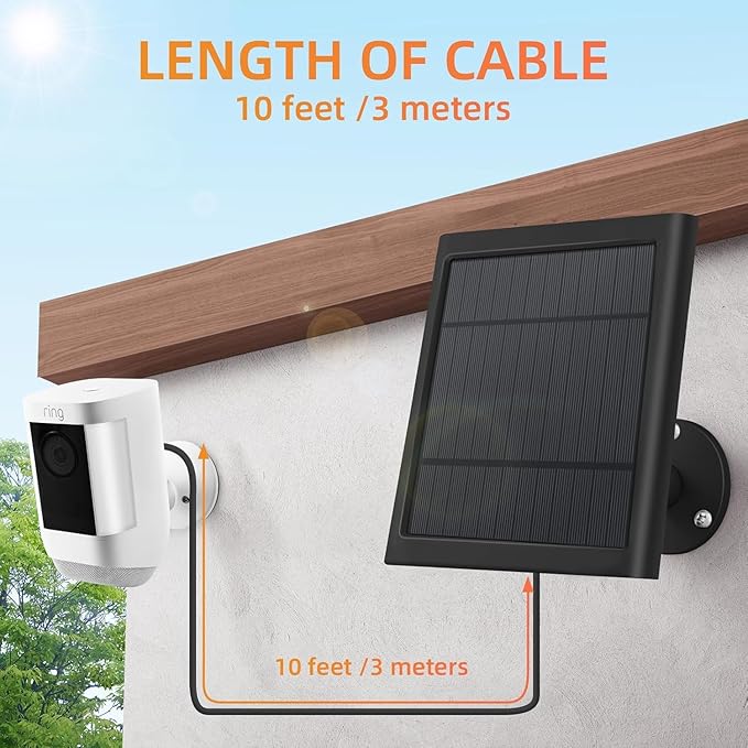 1 Pack 4W Solar Charger for Ring Spotlight & Stick Up Outdoor Cam, High - Image 5