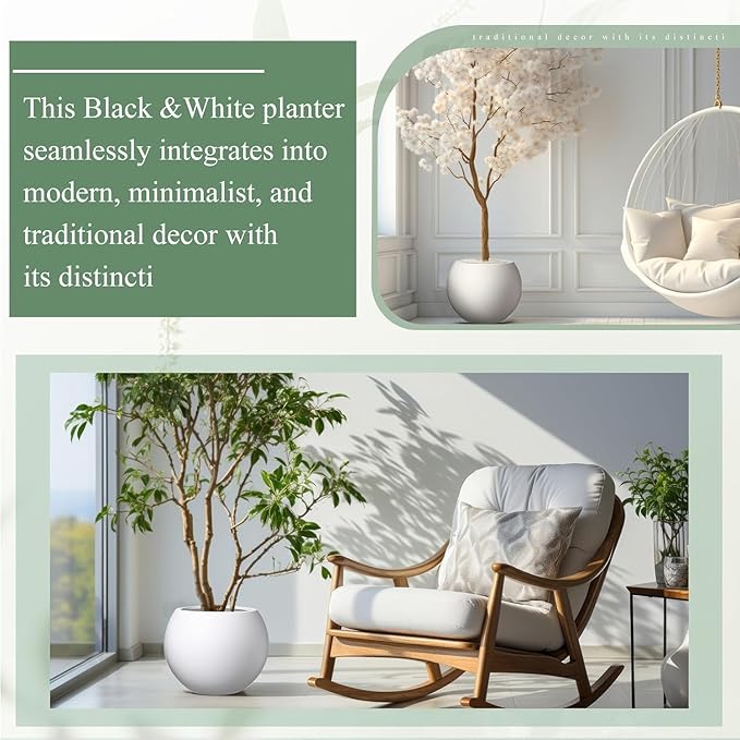 10 H x 14" Dia Round Fiberstone Planter - Image 3