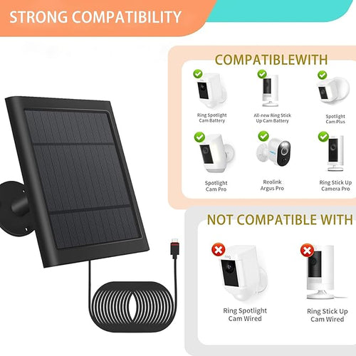 1 Pack - Solar Panel for Ring Security Camera Spotlight Cam Plus/Pro Stick Up - Image 2