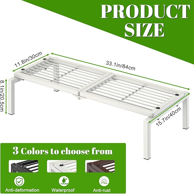 1 Tier Metal Plant Stand Indoor Outdoor, Potted Multiple Flower Pot Holder Rack - Image 3