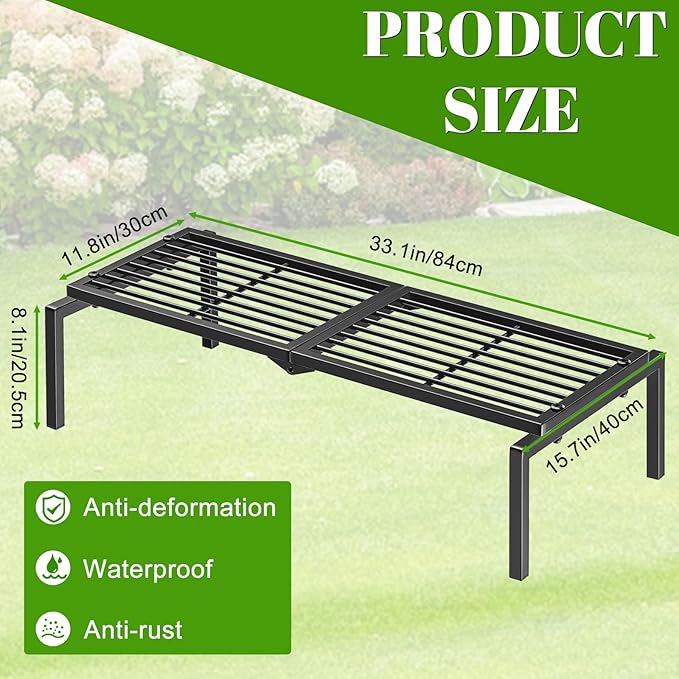 1 Tier Metal Plant Stand Indoor Outdoor, Potted Multiple Flower Pot Holder Rack - Image 3