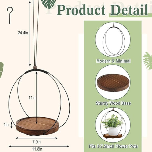 1 Pack Hanging Planters for Indoor Black Plant Hanger - Image 2