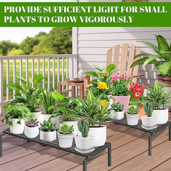 1 Tier Metal Plant Stand Indoor Outdoor, Potted Multiple Flower Pot Holder Rack - Image 4