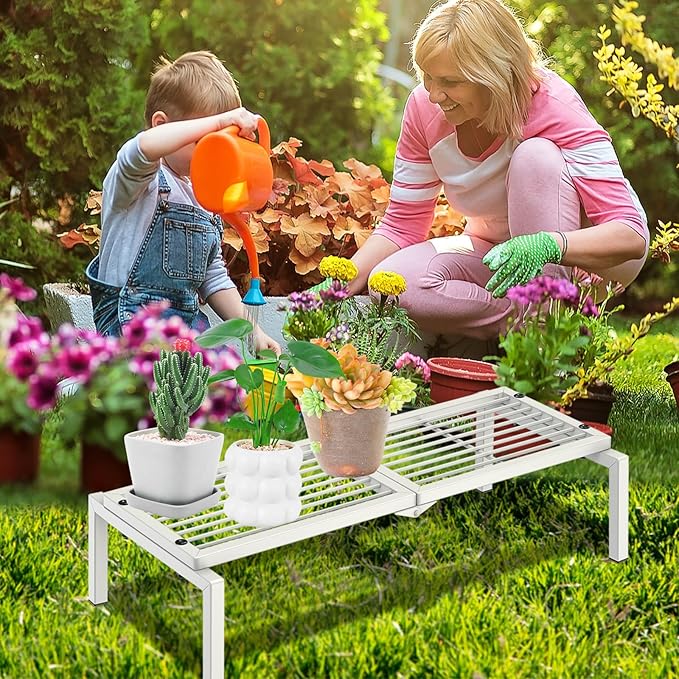 1 Tier Metal Plant Stand Indoor Outdoor, Potted Multiple Flower Pot Holder Rack - Image 5