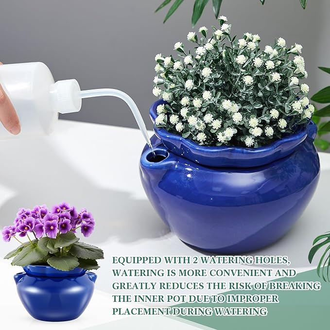 1 Sets African Violet Pots 7.5 Inch Self Watering Pot - Image 2