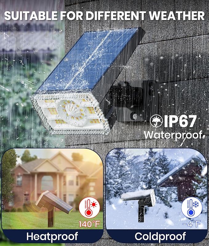 1 Pack Solar Spotlights Outdoor Waterproof IP67, Adjustable Wall&Ground Solar - Image 4