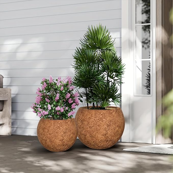 10 H x 14" Dia Round Fiberstone Planter - Image 3