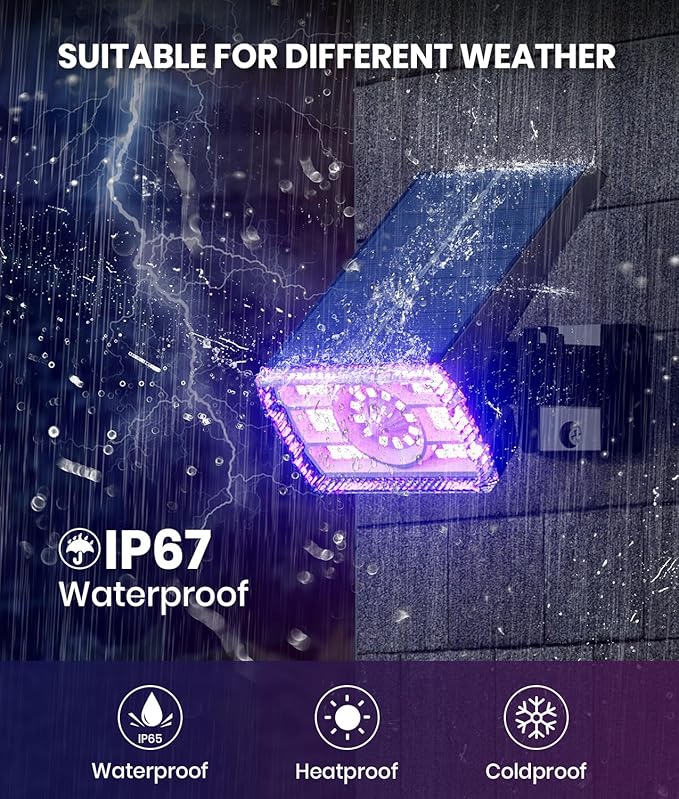 1 Pack Solar Outdoor Lights Waterproof IP67, Spotlights 6 Colors Changing+10 - Image 3