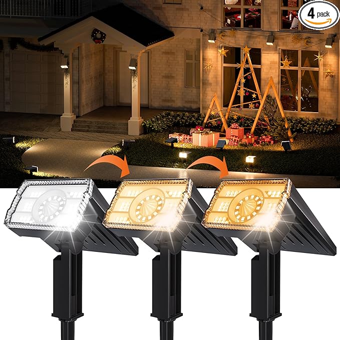 1 Pack Solar Spotlights Outdoor Waterproof IP67, Adjustable Wall&Ground Solar by Professionalproductionofsolarlightsoutdoor%EF%BC%9A%EF%BC%89