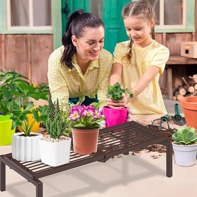 1 Tier Metal Plant Stand Indoor Outdoor, Potted Multiple Flower Pot Holder Rack - Image 5