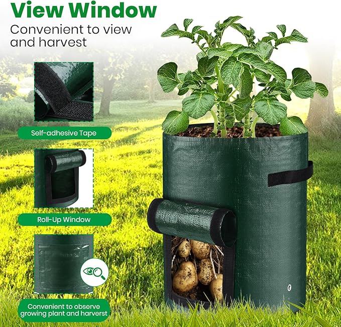 10 Gallon 8-Pack Grow Bags, Durable PE Fabric Pots - Image 4